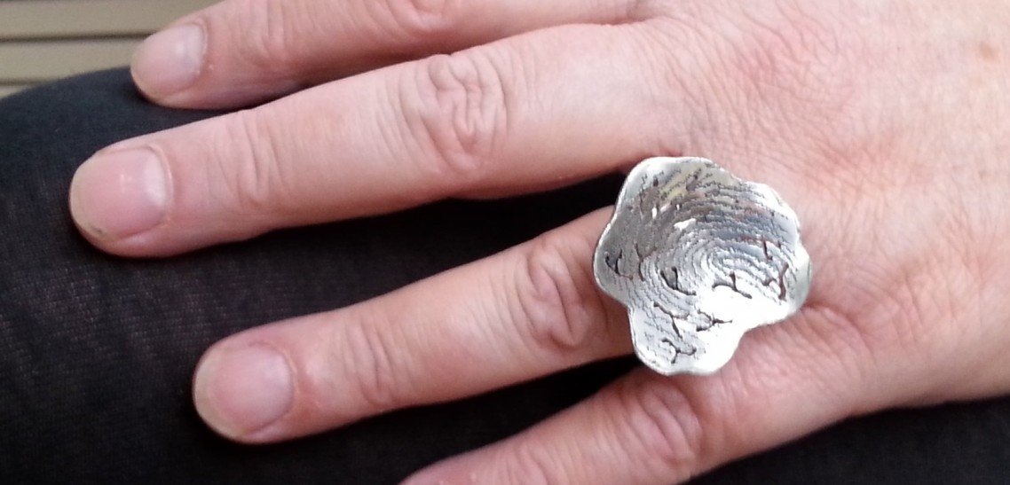 Ring with fingerprint